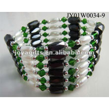 Magnetic Green Glass Beaded wrap Bracelets & Necklace 36"